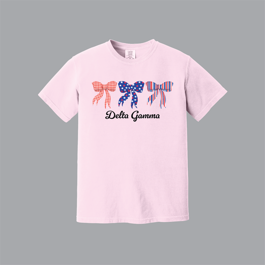 Patriotic Bows Tee, Fourth of July, Comfort Colors