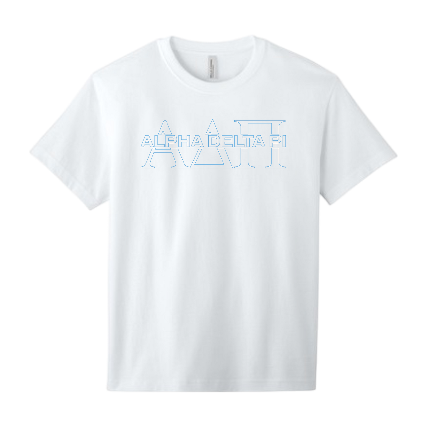 Alpha Delta Pi, Split Greek Letters Tee - Sorority