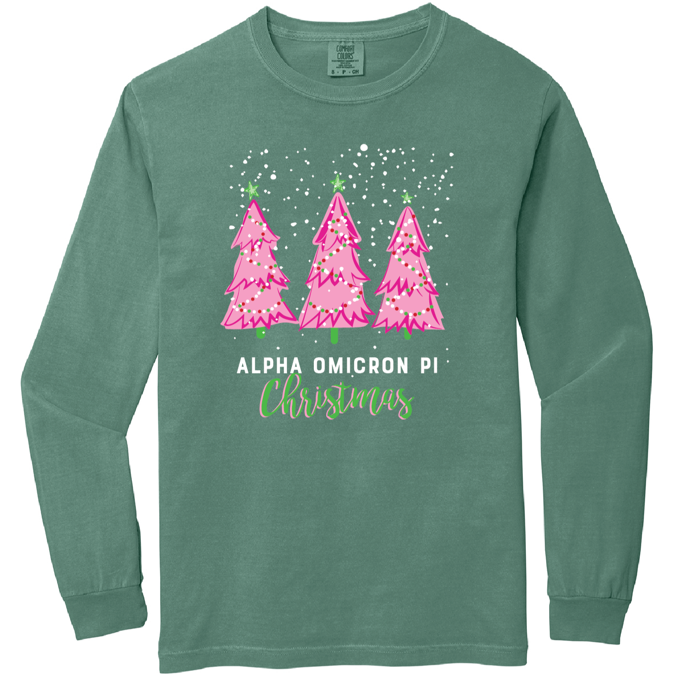 Christmas Tree Long Sleeve Tee, Comfort Colors
