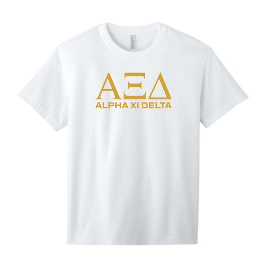 Alpha Xi Delta, Greek Letters Tee - Sorority
