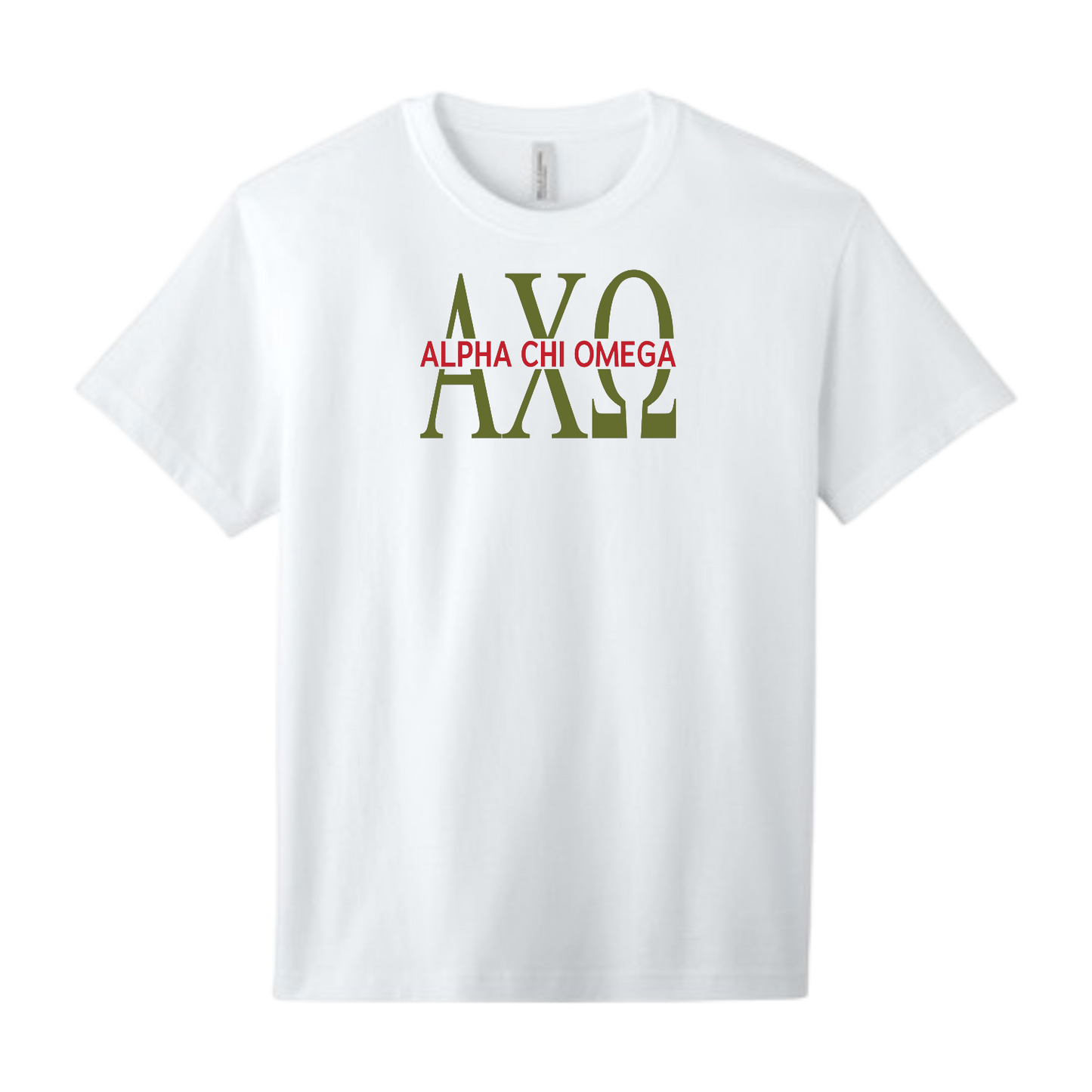 Alpha Chi Omega, Split Greek Letters Tee - Sorority
