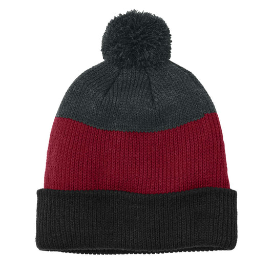 Cozy Striped Pom Beanie