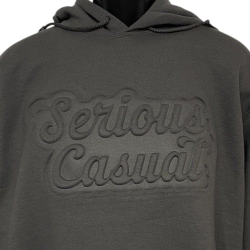 Embossed Script Hoodie - Serious Casual