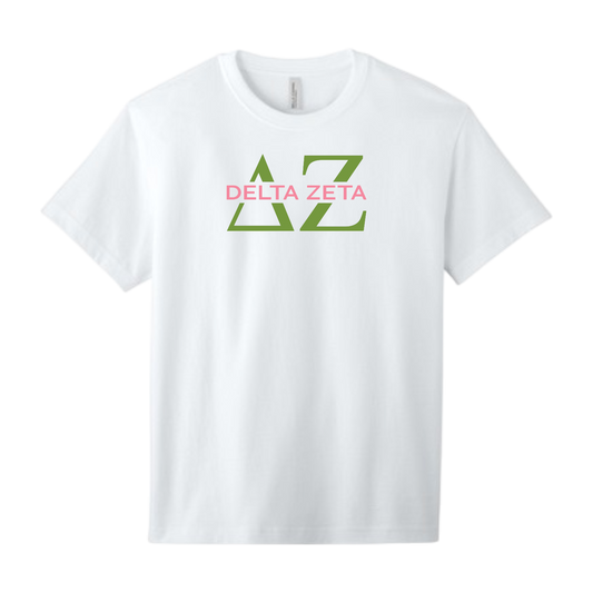 Delta Zeta, Split Greek Letters Tee - Sorority