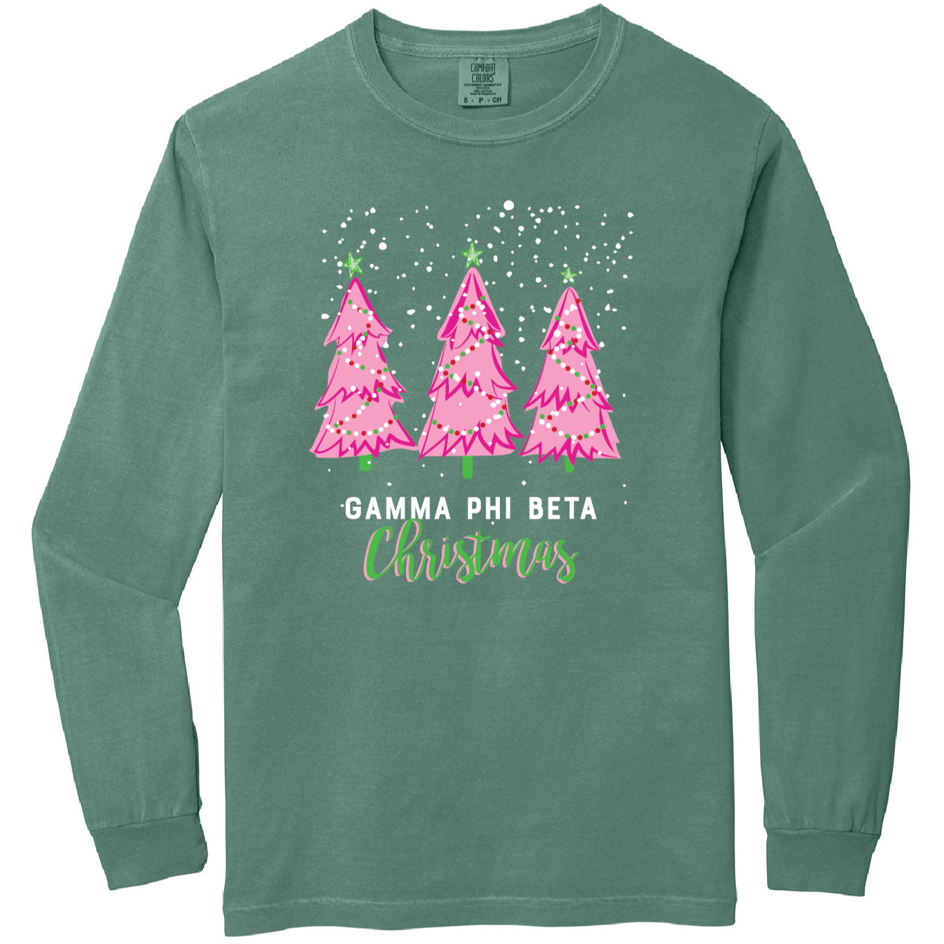 Christmas Tree Long Sleeve Tee, Comfort Colors