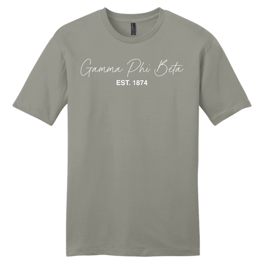 Gamma Phi Beta, Script Est. Tee - Sorority