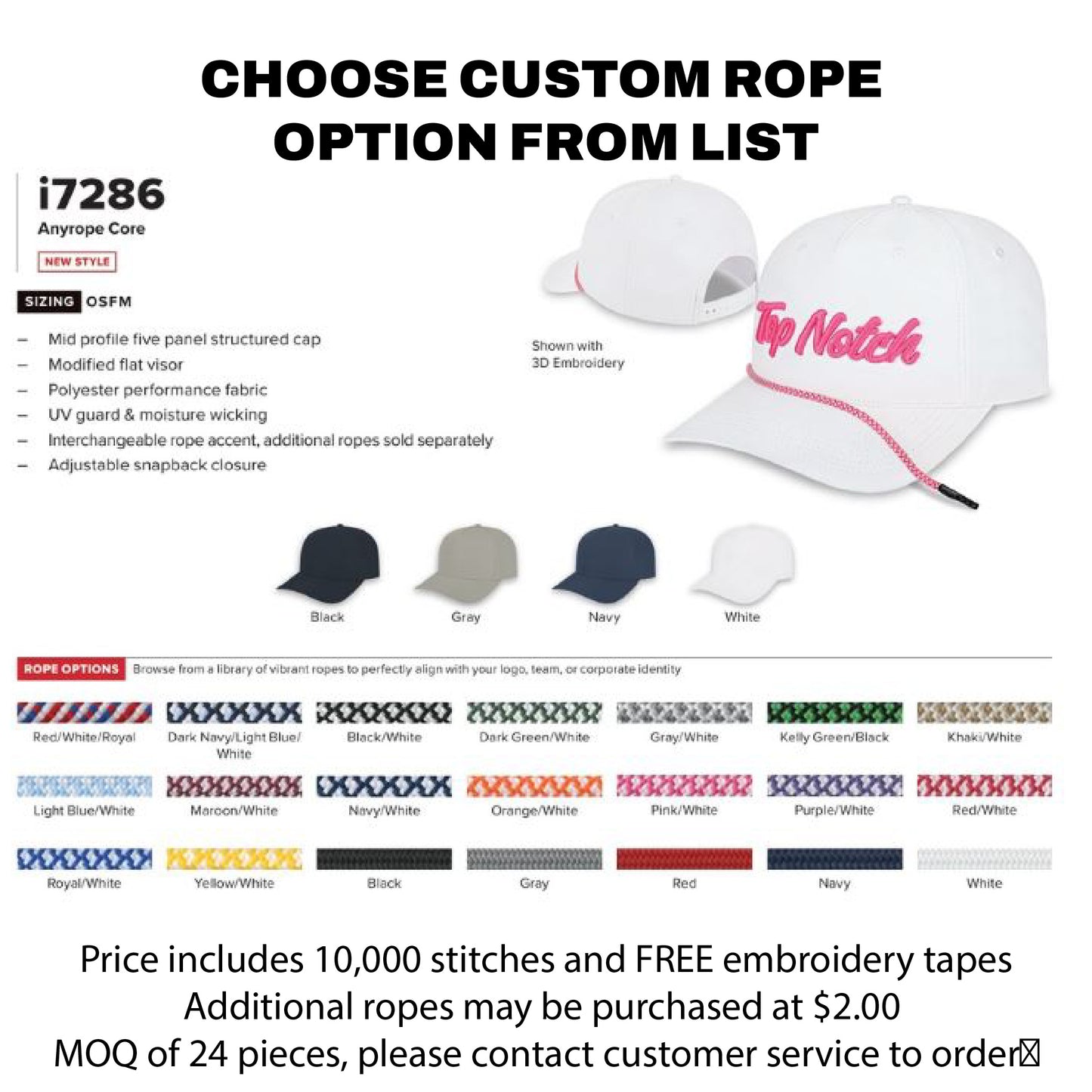 Cap America Anyrope Custom Hats
