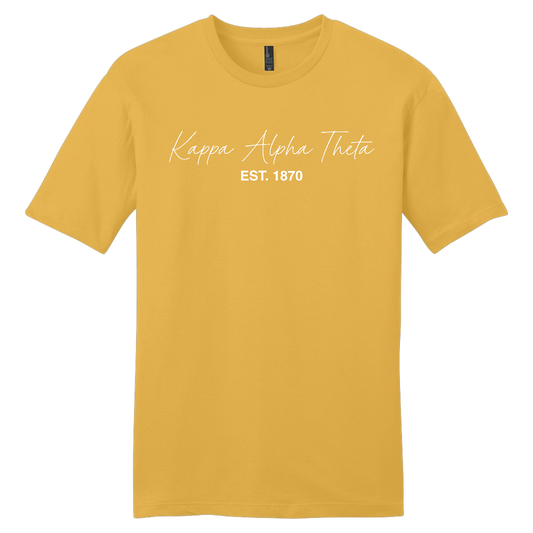 Kappa Alpha Theta, Script Est. Tee - Sorority