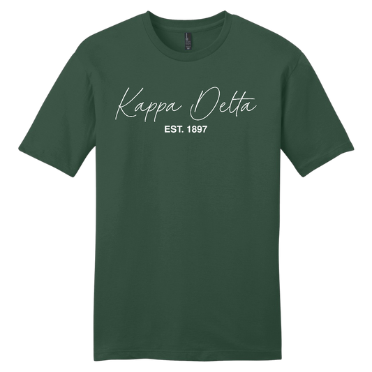 Kappa Delta, Script Est. Tee - Sorority