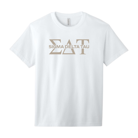 Sigma Delta Tau, Split Greek Letters Tee - Sorority