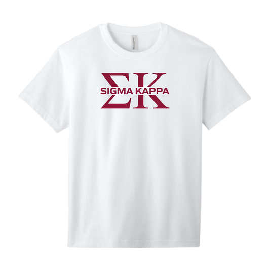 Sigma Kappa, Split Greek Letters Tee - Sorority