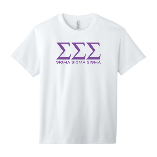 Sigma Sigma Sigma, Greek Letters Tee - Sorority