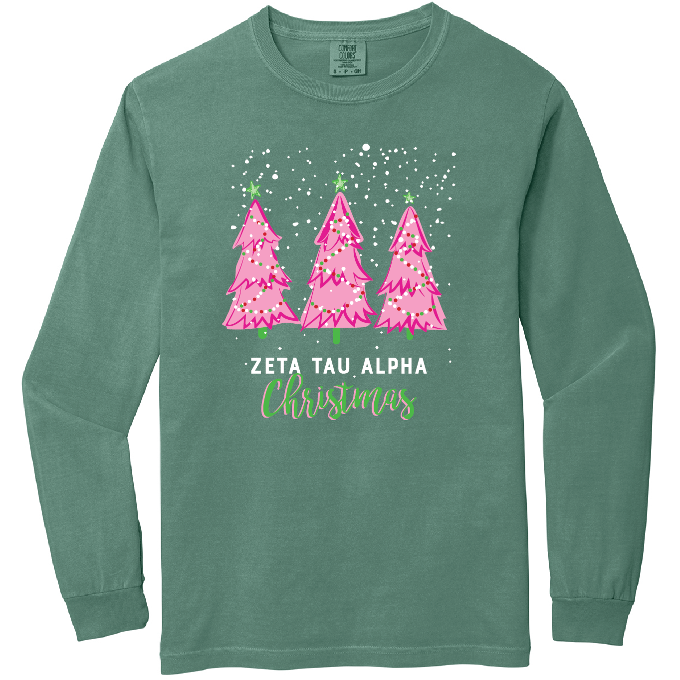 Christmas Tree Long Sleeve Tee, Comfort Colors
