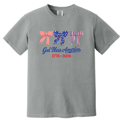 USA Bows Fourth of July 2026, Comfort Colors Tee - Serious Casual