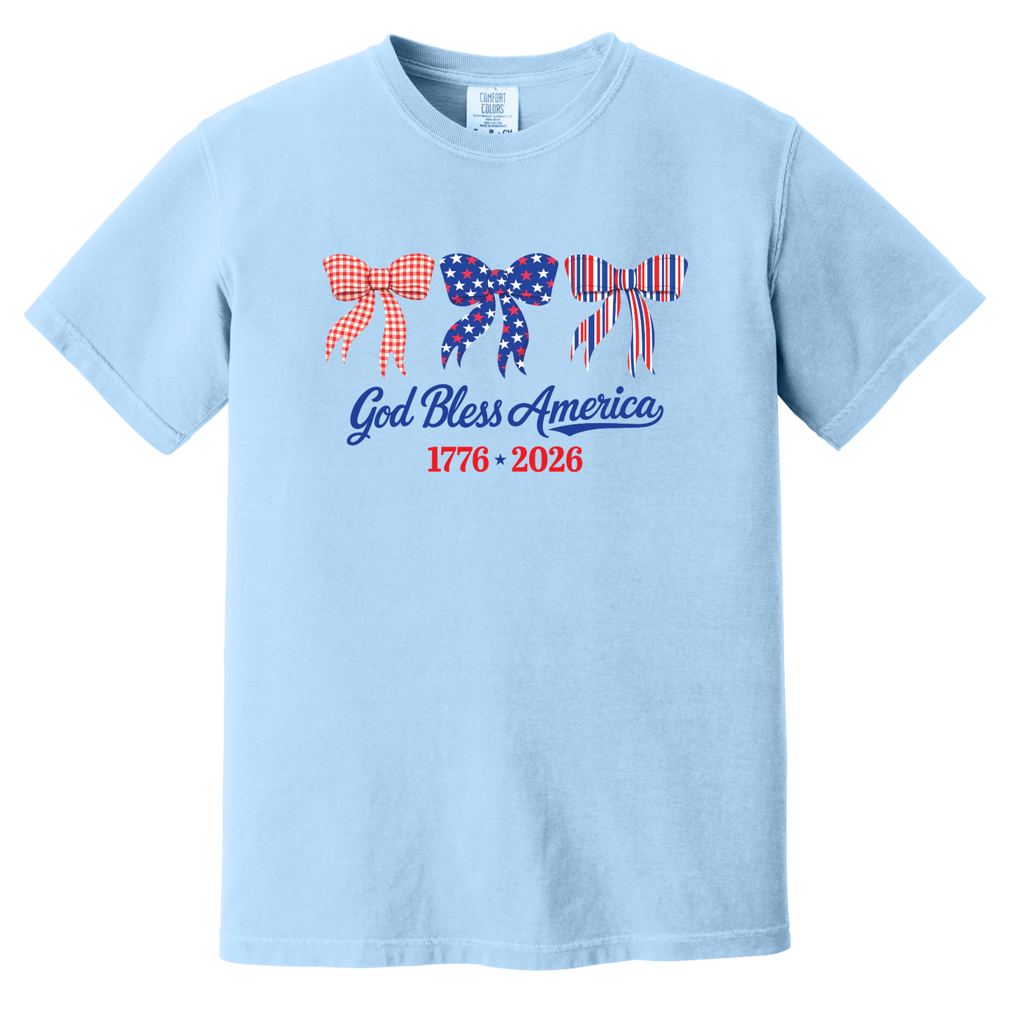 USA Bows Fourth of July 2026, Comfort Colors Tee - Serious Casual