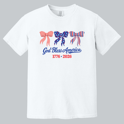 USA Bows Fourth of July 2026, Comfort Colors Tee - Serious Casual
