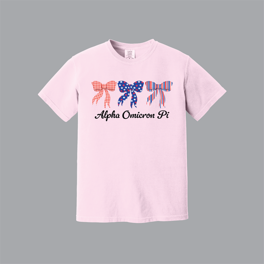 Patriotic Bows Tee, Fourth of July, Comfort Colors