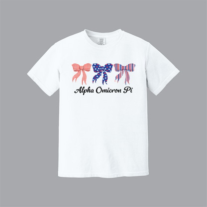 Patriotic Bows Tee, Fourth of July, Comfort Colors