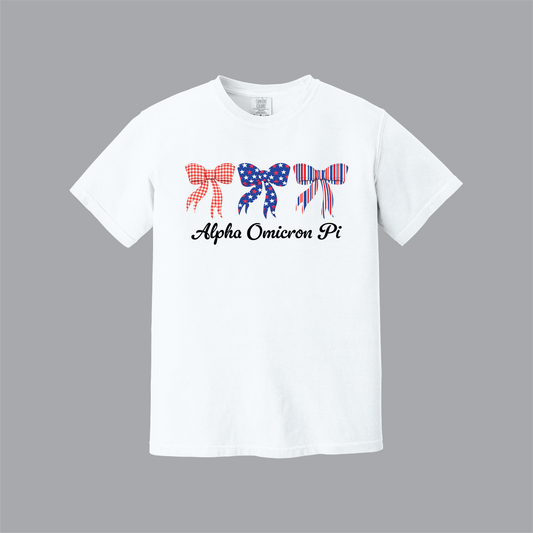 Patriotic Bows Tee, Fourth of July, Comfort Colors