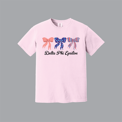 Patriotic Bows Tee, Fourth of July, Comfort Colors
