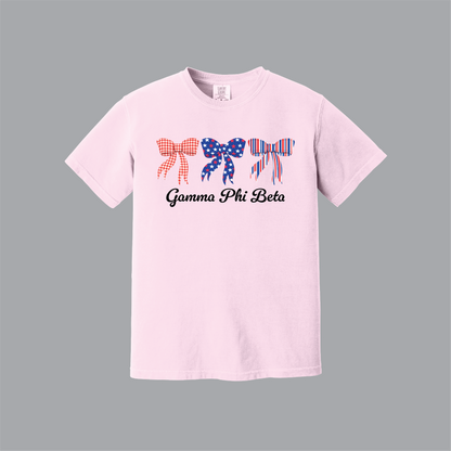 Patriotic Bows Tee, Fourth of July, Comfort Colors