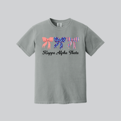 Patriotic Bows Tee, Fourth of July, Comfort Colors