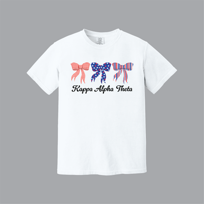 Patriotic Bows Tee, Fourth of July, Comfort Colors