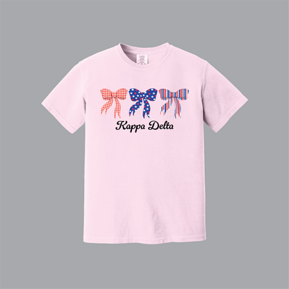 Patriotic Bows Tee, Fourth of July, Comfort Colors