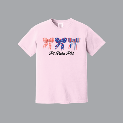 Patriotic Bows Tee, Fourth of July, Comfort Colors