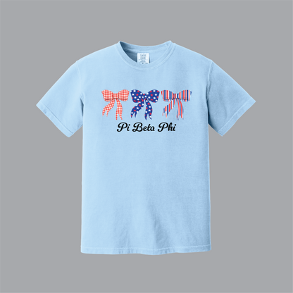 Patriotic Bows Tee, Fourth of July, Comfort Colors