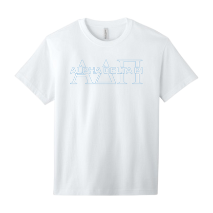 Alpha Delta Pi, Split Greek Letters Tee - Sorority