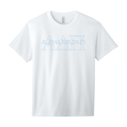 Alpha Delta Pi, Split Greek Letters Tee - Sorority