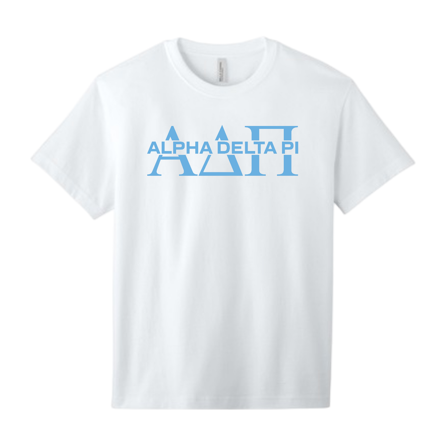 Alpha Delta Pi, Split Greek Letters Tee - Sorority