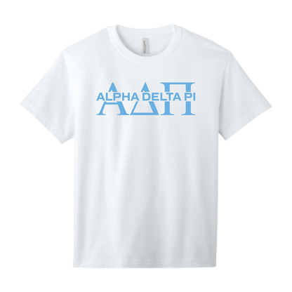Alpha Delta Pi, Split Greek Letters Tee - Sorority