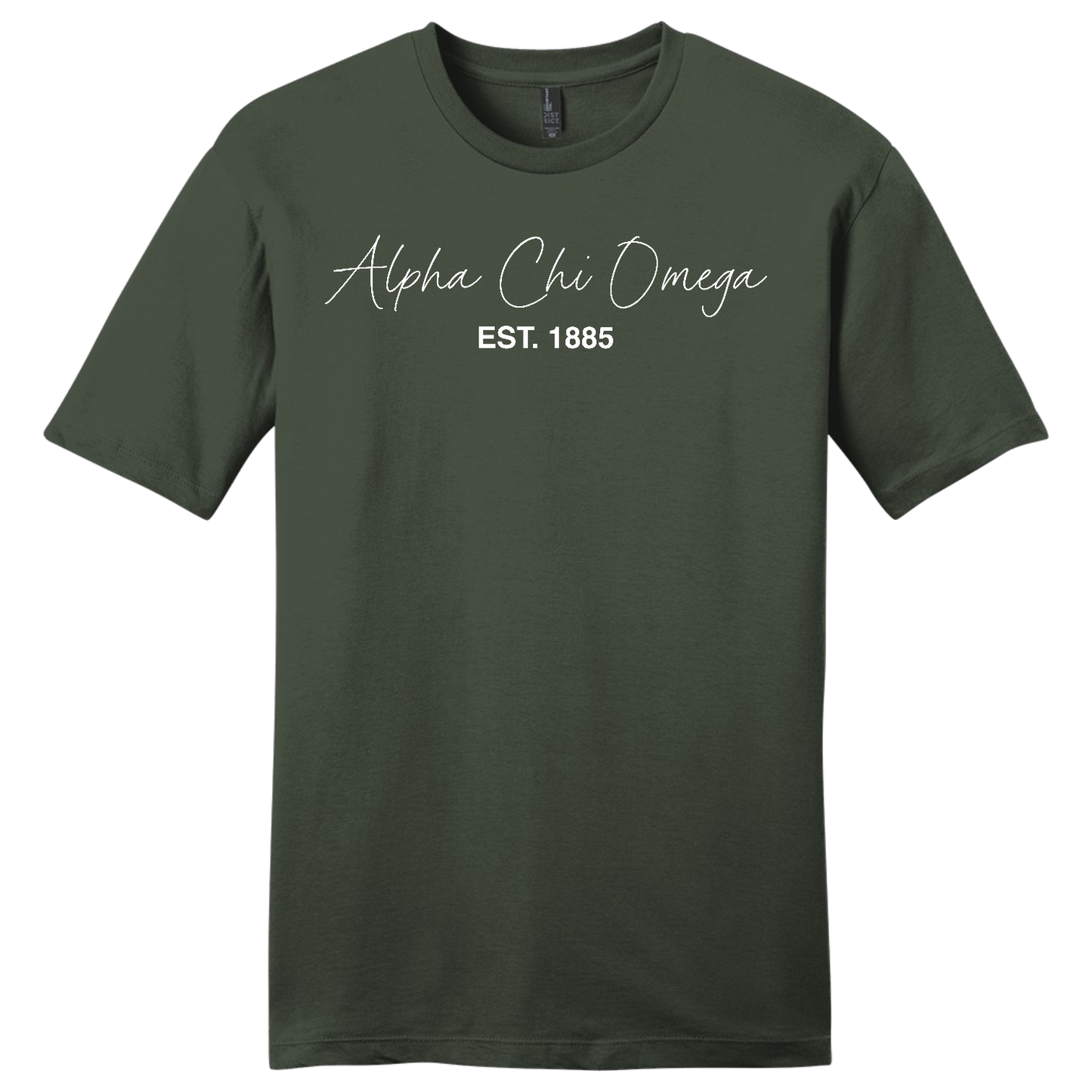 Alpha Chi Omega, Script Est. Tee - Sorority