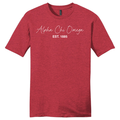Alpha Chi Omega, Script Est. Tee - Sorority