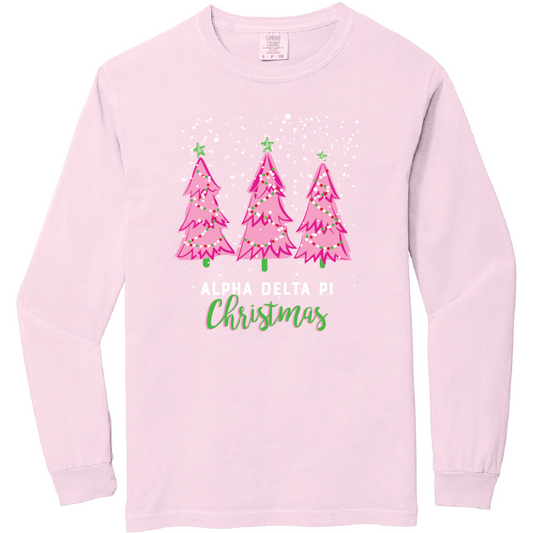 Christmas Tree Long Sleeve Tee, Comfort Colors