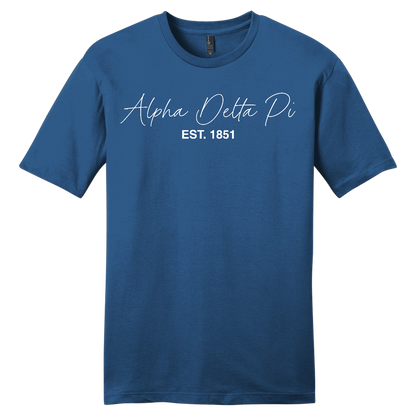 Alpha Delta Pi, Script Est. Tee - Sorority