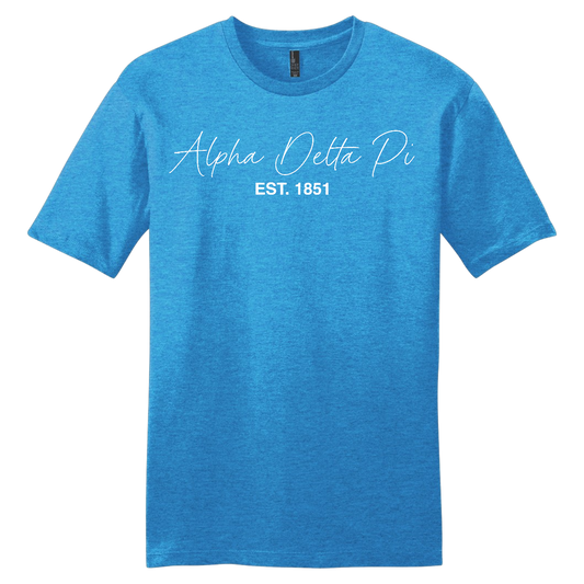 Alpha Delta Pi, Script Est. Tee - Sorority