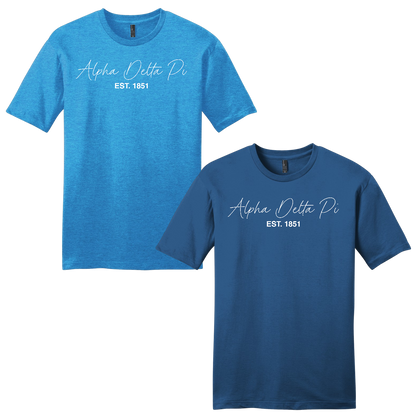 Alpha Delta Pi, Script Est. Tee - Sorority
