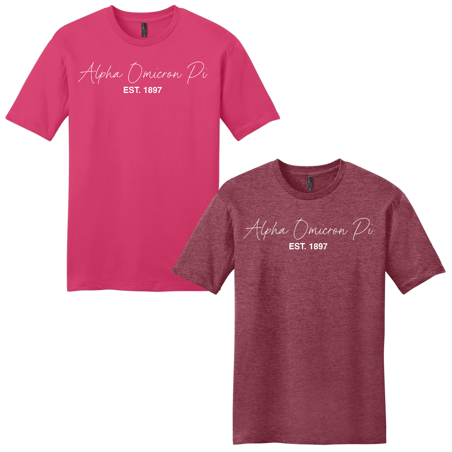 Alpha Omicron Pi, Script Est. Tee - Sorority