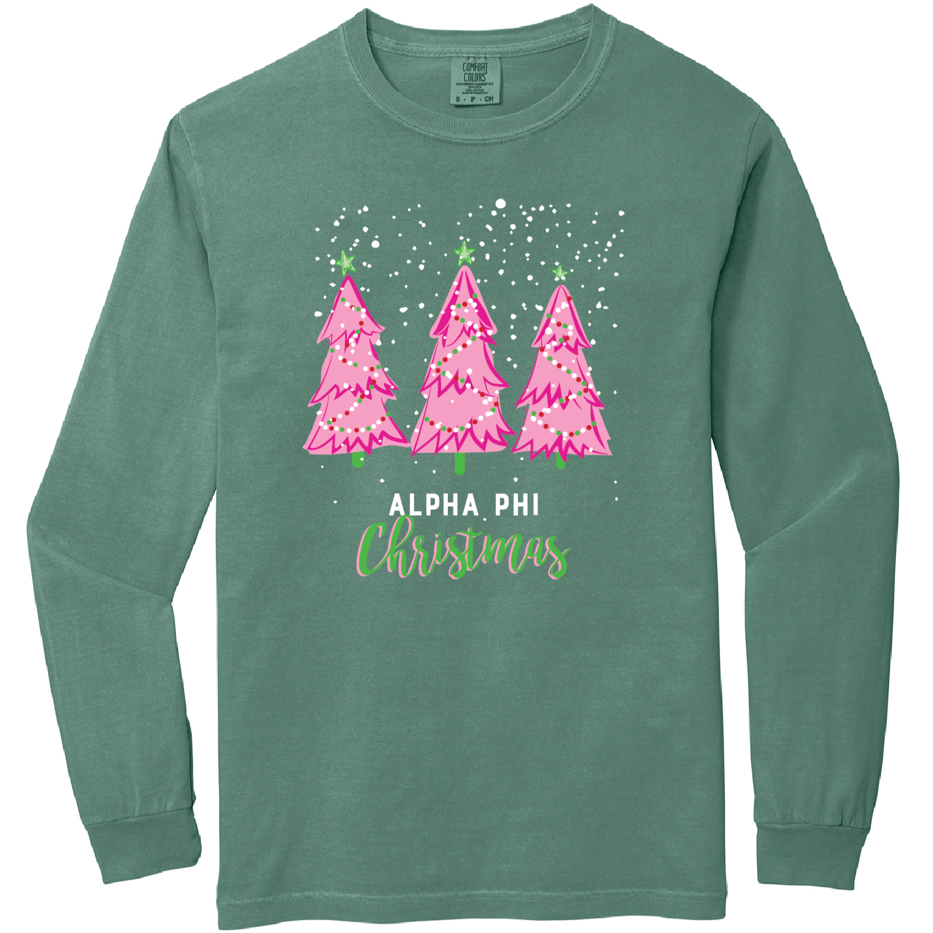Christmas Tree Long Sleeve Tee, Comfort Colors