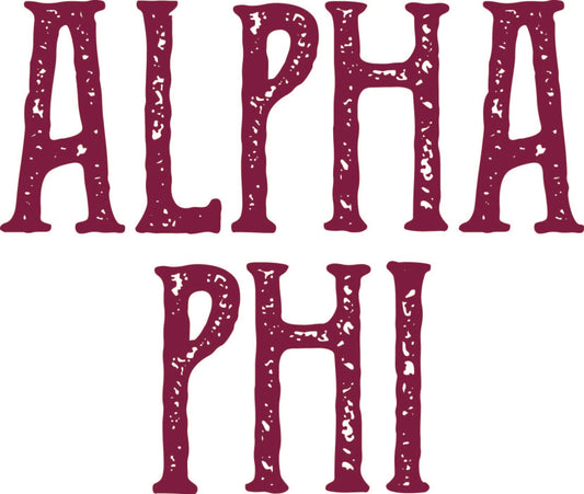 Alpha Phi, Full Name with Texture - Sorority
