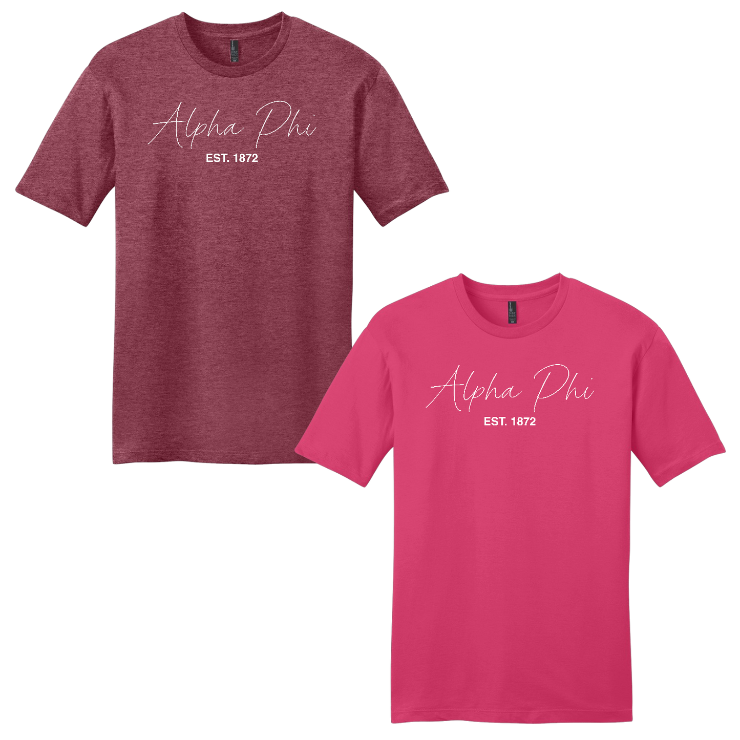 Alpha Phi, Script Est. Tee - Sorority