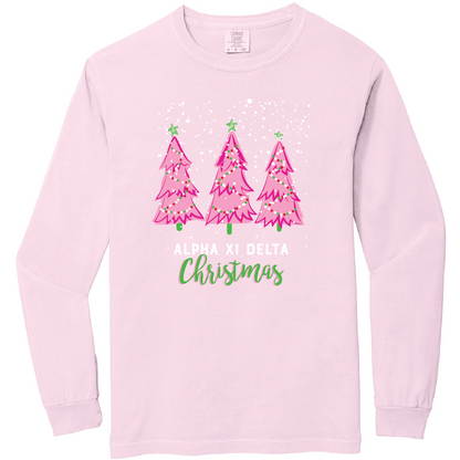 Christmas Tree Long Sleeve Tee, Comfort Colors