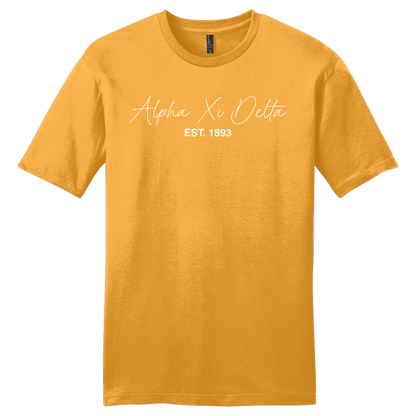 Alpha Xi Delta, Script Est. Tee - Sorority