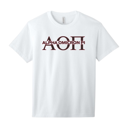Alpha Omicron Pi, Split Greek Letters Tee - Sorority