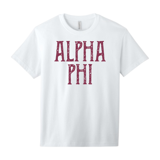 Alpha Phi, Full Name with Texture - Sorority