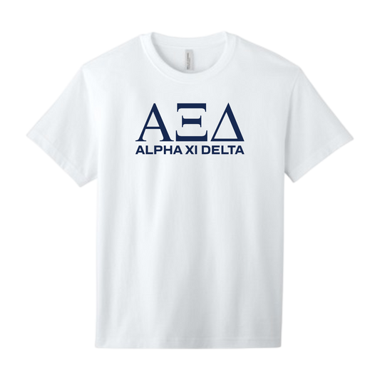 Alpha Xi Delta, Greek Letters Tee - Sorority