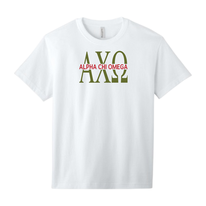 Alpha Chi Omega, Split Greek Letters Tee - Sorority